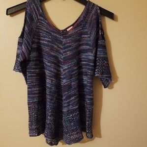 Off the shoulder navy shirt